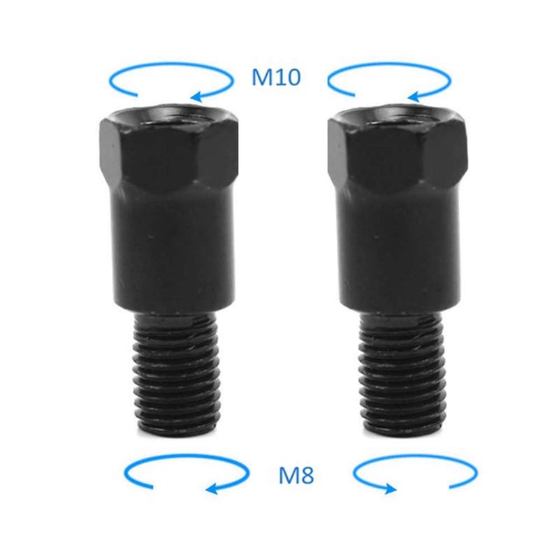 SEMIMO Motorcycle Mirror Mount Adapter Height adjustment Screw Rearview Mirrors Thread diameter Converter 10mm RH to 8mm RH and 8mm LH (2Pcs) - Image 2